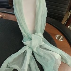 Scarf, Green and white